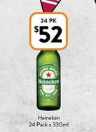 Heineken - 24 Pack X 330ml offers at $52 in Foodworks