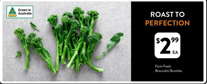 Farm Fresh Broccolini Bunches offers at $2.99 in Foodworks