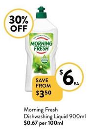 Morning Fresh - Dishwashing Liquid 900ml offers at $6 in Foodworks