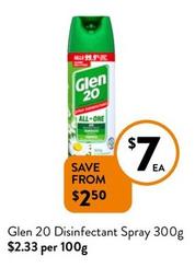 Glen 20 - Disinfectant Spray 300g offers at $7 in Foodworks