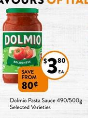 Dolmio - Pasta Sauce 490/500g Selected Varieties offers at $3.8 in Foodworks