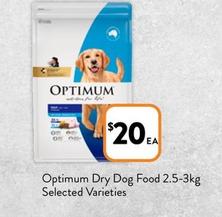 Optimum - Dry Dog Food 2.5-3kg Selected Varieties offers at $20 in Foodworks