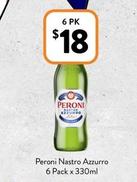 Peroni - Nastro Azzurro 6 Pack X 330ml offers at $18 in Foodworks