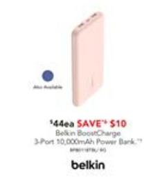 Belkin - Boostcharge 3-port 10k Power Bank (rose Gold) + Usb-a To Usb-c Cable offers at $44 in Harvey Norman