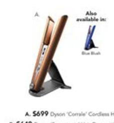Dyson - Corrale Cordless Hair Straightener With Foldable Stand - Copper offers at $699 in Harvey Norman