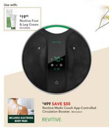 Revitive - Medic Coach App Controlled Circulation Booster offers at $499 in Harvey Norman