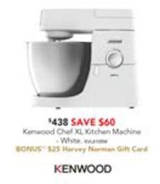 Kenwood - Chef Xl Stand Mixer - White offers at $438 in Harvey Norman