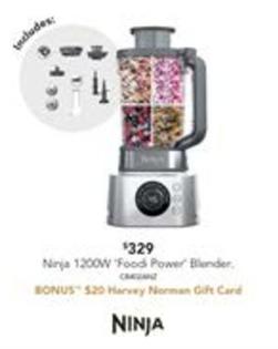 Ninja - 1200w Food Power Blender offers at $329 in Harvey Norman