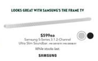 Samsung - S801b 3.1.2 Channel Ultra Slim Soundbar - White offers at $599 in Harvey Norman