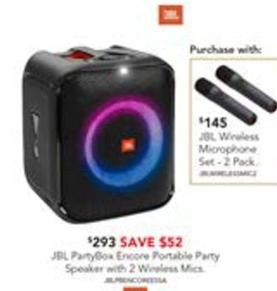 Jbl - Partybox Encore Essential Portable Party Speaker offers at $293 in Harvey Norman