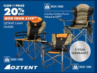 Outdoor chairs offers at $159.99 in BCF