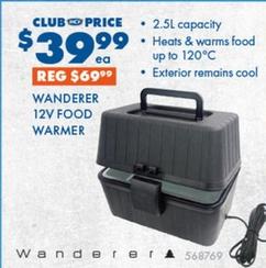 Wanderer - 12v Food Warmer offers at $39.99 in BCF