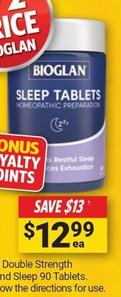 Bioglan - Sleep Tablets 90 Tablets offers at $12.99 in Cincotta Chemist