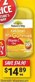 Nature's Way - Kids Smart Vita Gummies Vitamin C +zinc 120 Pastilles offers at $14.89 in Cincotta Chemist
