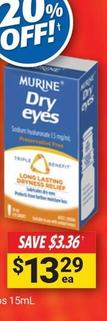 Murine - Clear Eye Drops 15ml offers at $13.29 in Cincotta Chemist