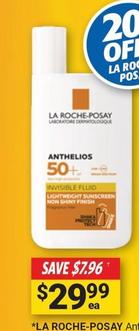 La Roche Posay - Anthelios Invisible Fluid Face Spf50+ 50ml offers at $29.99 in Cincotta Chemist