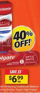 Colgate - Expert High Impact Teeth Whitening Toothpaste 85g offers at $6.99 in Cincotta Chemist