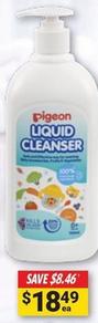 Pigeon - Bottle Liquid Cleanser 700ml offers at $18.49 in Cincotta Chemist