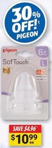 Pigeon - Softouch Teat Size Large 2 Pack offers at $10.99 in Cincotta Chemist