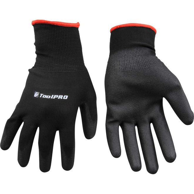 ToolPRO Polyurethane Dipped Gloves - One Size, Black offers at $2.49 in Supercheap Auto