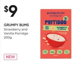 Grumpy Bums - Strawberry Vanilla Vanilla Porridge 200g offers at $9 in Super Pharmacy