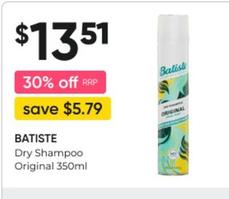 Batiste - Dry Shampoo Original 350ml offers at $13.51 in Super Pharmacy