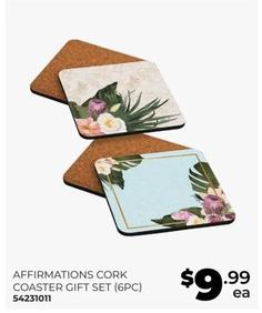 Affirmations Cork Coaster Gift Set (6pc) offers at $9.99 in Prices Plus