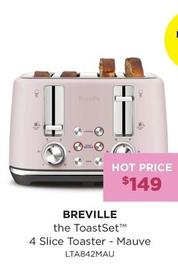 Breville - The Toastset 4 Slice Toaster - Mauve offers at $149 in Bing Lee