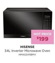 Hisense - 34l Inverter Microwave Oven offers at $199 in Bing Lee
