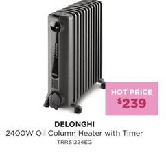 Delonghi - 2400w Oil Column Heater With Timer offers at $239 in Bing Lee