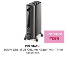Delonghi - 1500w Digital Oil Column Heater With Timer offers at $189 in Bing Lee