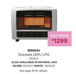 Rinnai - Granada 25mj Lpg offers at $1299 in Bing Lee