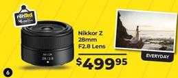 Nikkor - Z 28mm F2.8 Lens offers at $499.95 in Ted's Cameras