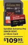 Sandisk - Extreme Pro 256gb Sdxc Or Micro Card offers at $109.95 in Ted's Cameras