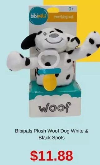 Bibipals Plush Woof Dog White & Black Spots offers at $11.88 in Baby Bunting