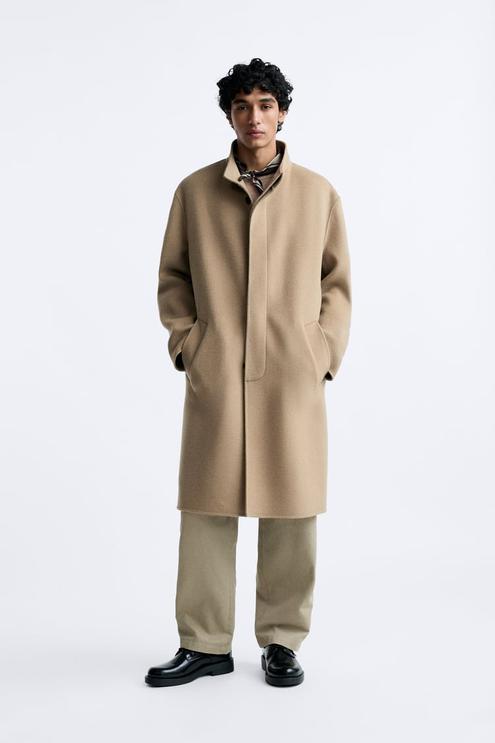 100% WOOL DOUBLE-FACED COAT offers at $389 in Zara
