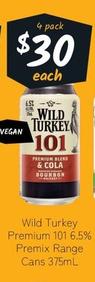 Wild Turkey - Premium 101 6.5% Premix Range Cans 375ml offers at $30 in Cellarbrations