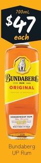 Bundaberg - Up Rum offers at $47 in Cellarbrations