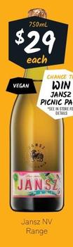 Jansz - Nv Range offers at $29 in Cellarbrations