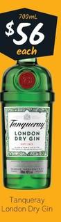 Tanqueray - London Dry Gin offers at $56 in Cellarbrations