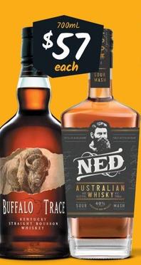 Buffalo Trace - Kentucky Straight Bourbon Whiskey or Ned Australian Whisky offers at $57 in Cellarbrations