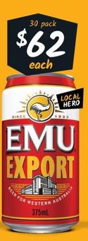 Emu - Export Block Cans 375ml offers at $64 in Cellarbrations