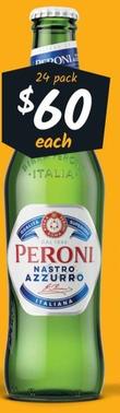 Peroni - Nastro Azzurro Stubbies 330ml offers at $65 in Cellarbrations