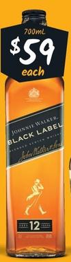 Johnnie Walker - Black Label Blended Scotch Whisky offers at $59 in Cellarbrations