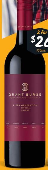 Grant Burge - Fifth Generation Range offers at $26 in Cellarbrations