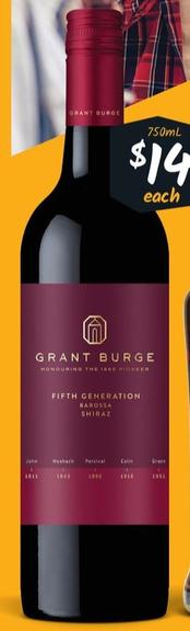 Grant Burge - Fifth Generation Range offers at $14 in Cellarbrations