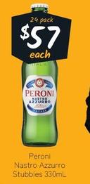 Peroni - Nastro Azzurro Stubbies 330ml offers at $57 in Cellarbrations