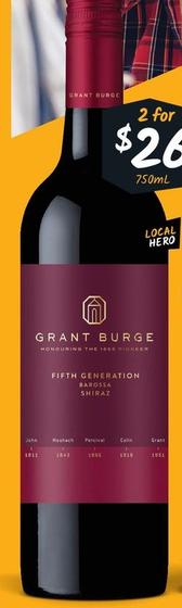 Grant Burge - Fifth Generation Range offers at $26 in Cellarbrations