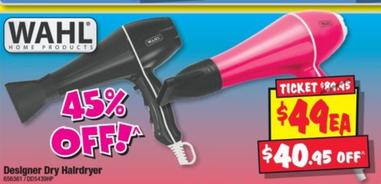Wahl - Designer Dry Hairdryer offers at $49 in JB Hi Fi