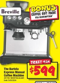 Breville - The Barista Express Manual Coffee Machine offers at $599 in JB Hi Fi
